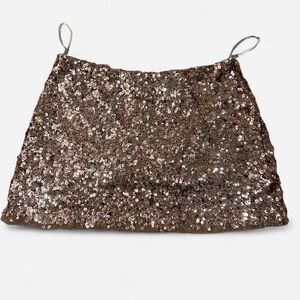 Sequin Mini Skirt - gold/copper